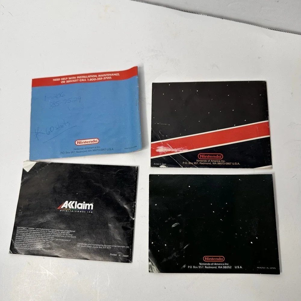 Lot of 4 Nintendo NES Manuals Kirby Super Mario Bros Duck Hunt WrestleMania